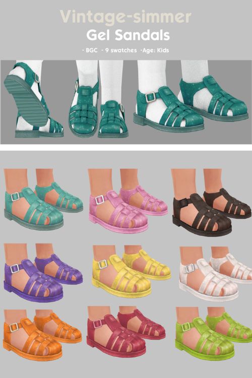 collage of gel sandals for kids