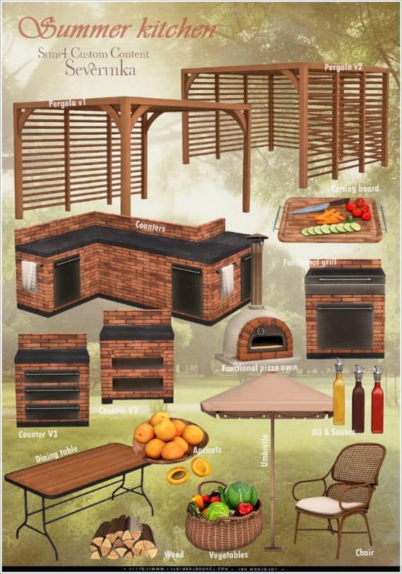 collage of mixed pieces for an outdoor kitchen