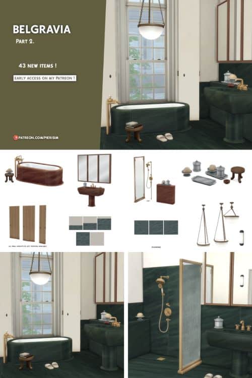 collage of mixed bathroom fixtures and build cc