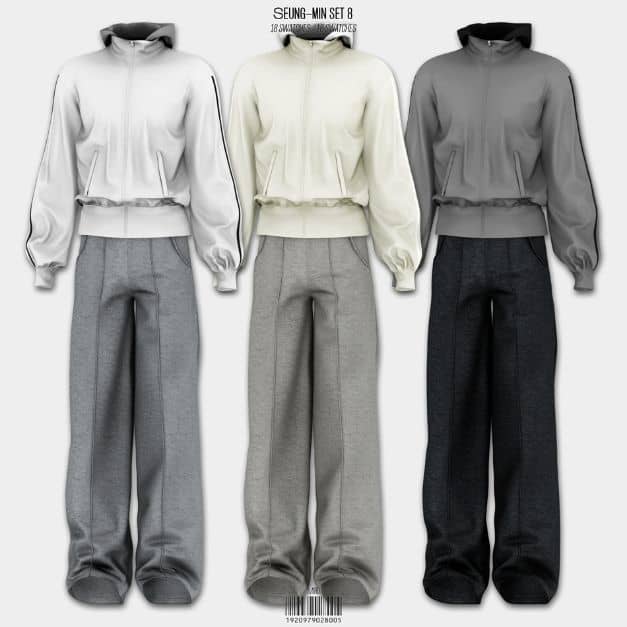 collage of male hoodie and sweatpants in different swatches