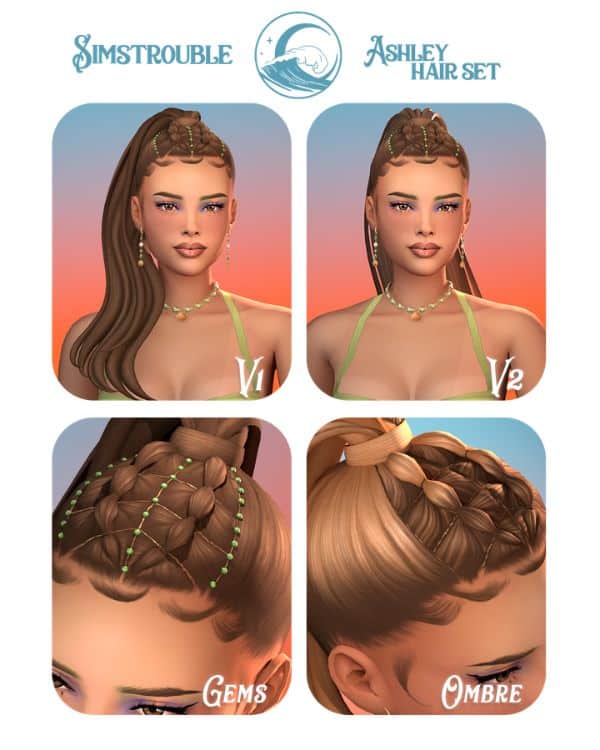 collage showing the Ashley hair set in different angles and close ups