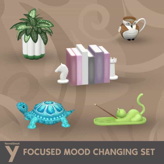 collage of mood altering decor CC pieces