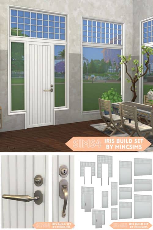 collage of mixed door and windows build cc pieces