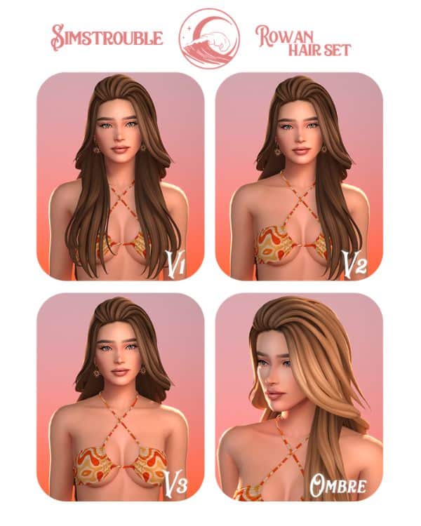 collage of the Rowan hair set showing the different versions and ombré option