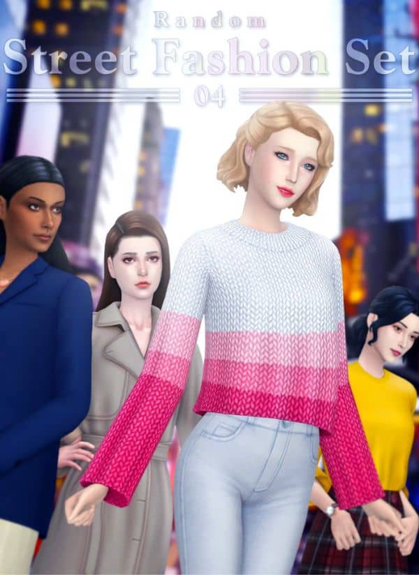 four female Sims dressed for the day
