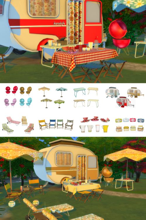 an outdoor vintage summer picnic setup