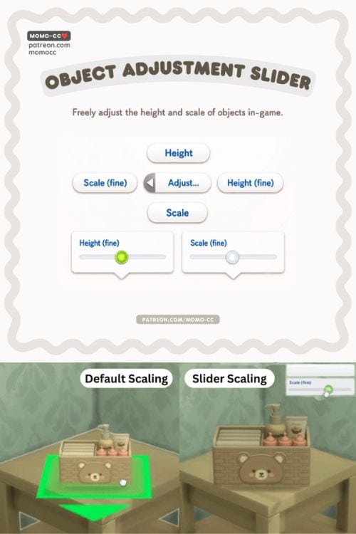 object adjustment slider mod being show in the works