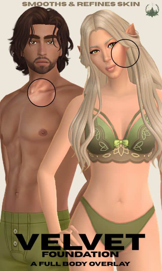 two Sims showcasing a smooth body overlay
