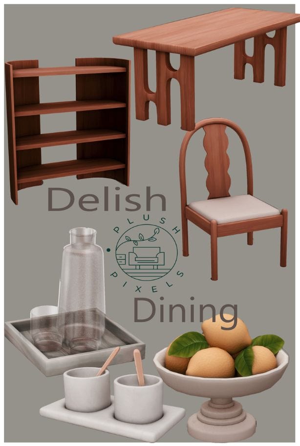 a collage of mixed dining room furniture and decor pieces