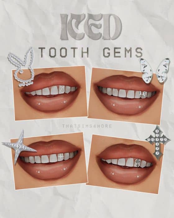 collage of styles of tooth gems