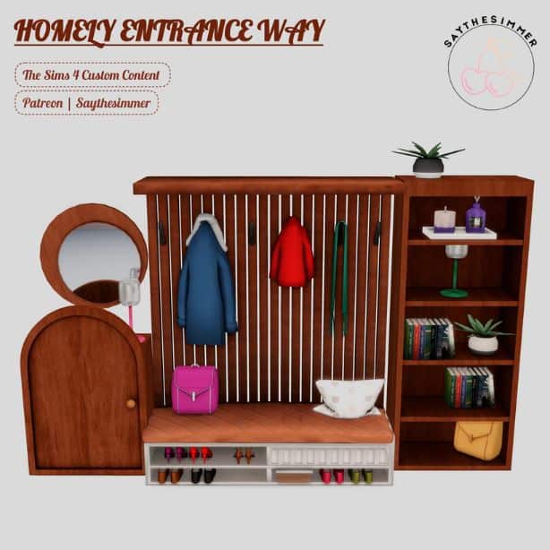 entrance way wooden furniture with decor pieces and furnishings