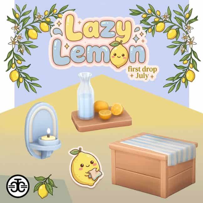 a lemon themed kitchen clutter set