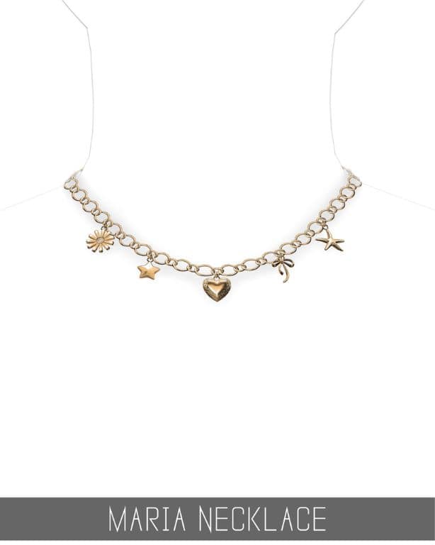 a pale gold chain charm necklace