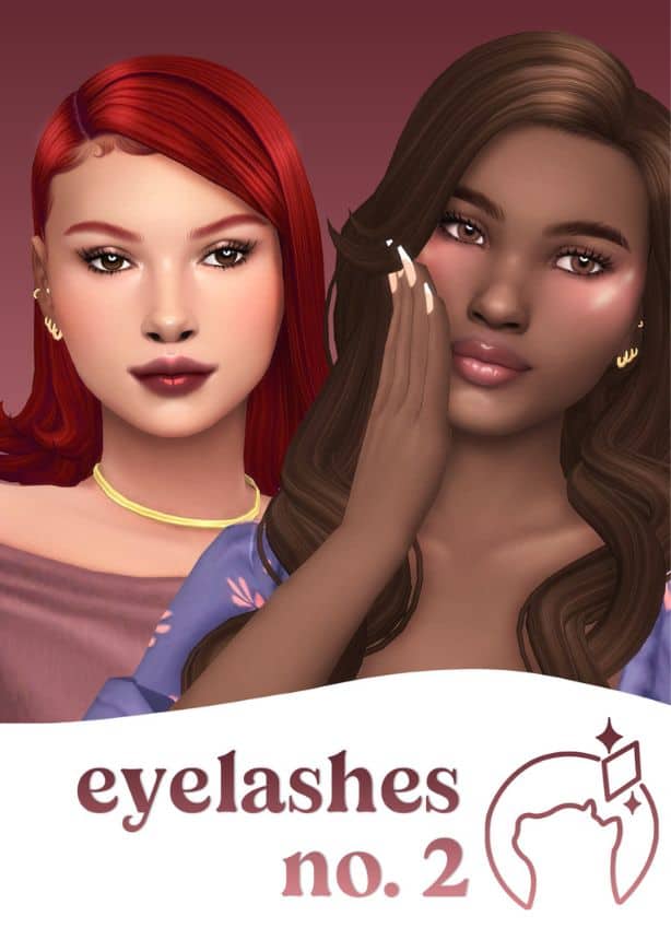 two female Sims with long eyelashes