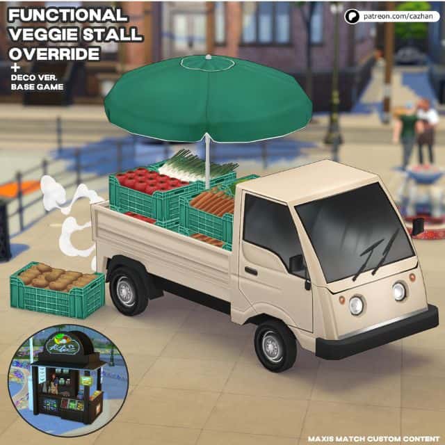a veggie tall in a white truck