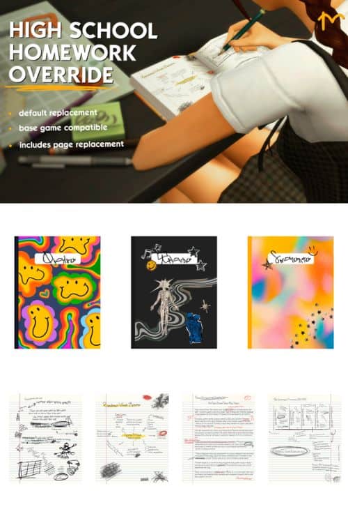 a high school homework override with new covers and interior pages
