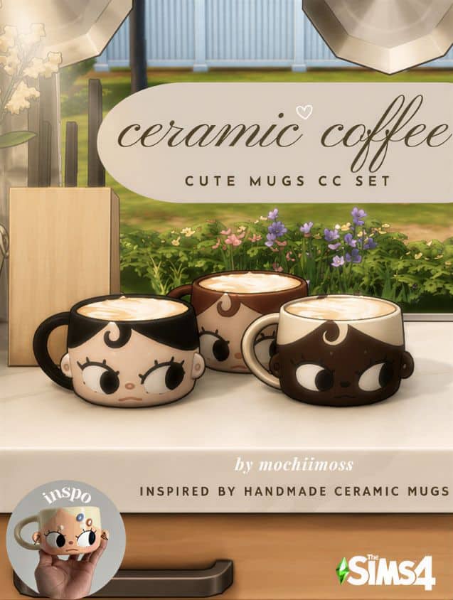 three mugs with cute faces