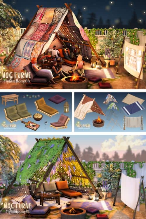 collage of a outdoor tent setup