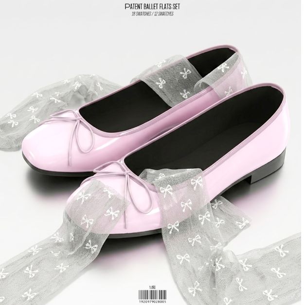 pink patent ballet flats