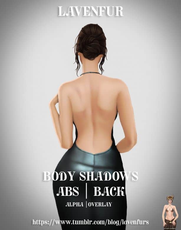 female Sims with back and abs shadows