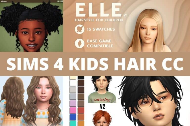 Sims 4 kids hair cc collage