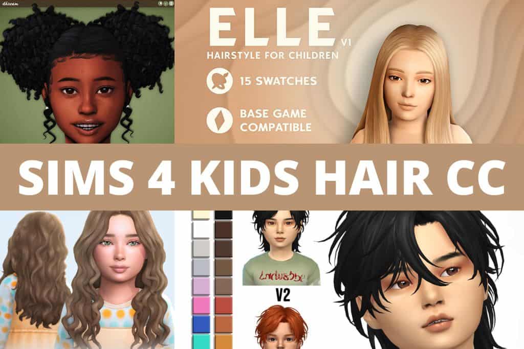 Sims 4 kids hair cc collage