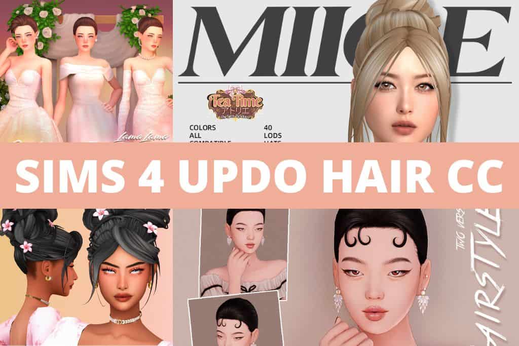 sims 4 updo hair cc collage