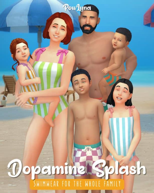 Sims family dressed for the beach