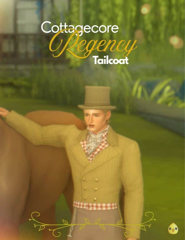 male Sim wearing a morning coat and top hat