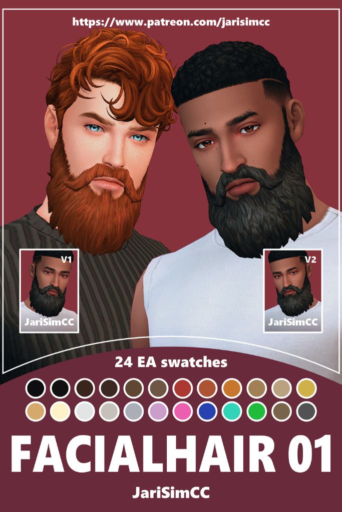 two male Sims with long and full beards