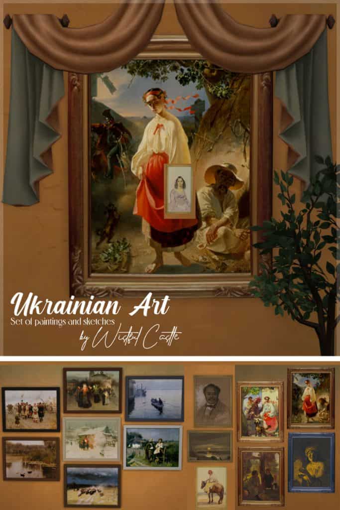 collage of Ukrainian paintings and sketches