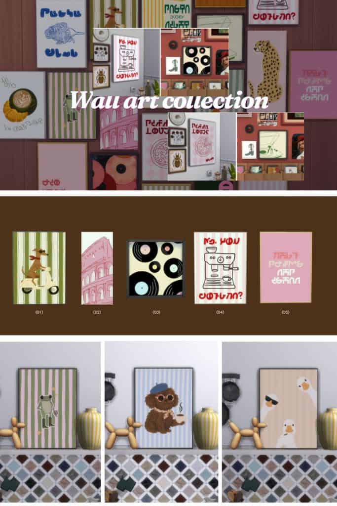 collection of modern wall art pieces