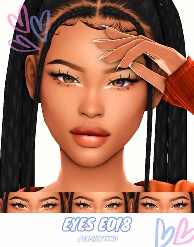 female Sim with hetechromia eyes