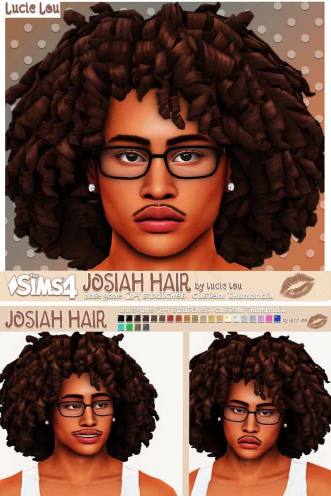 black male Sim with thick curly hair