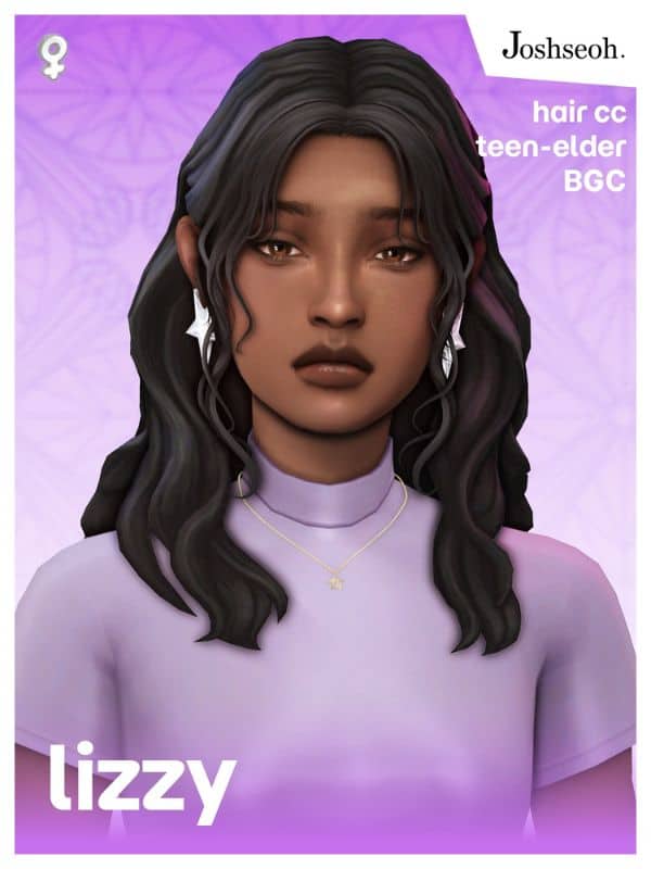 female Sim with a medium-length wavy hairstyle