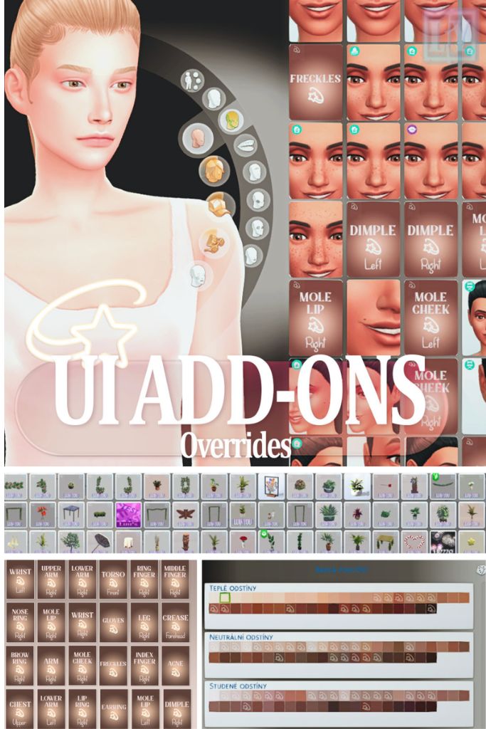 a collage of CC icon overrides and CAS organizers