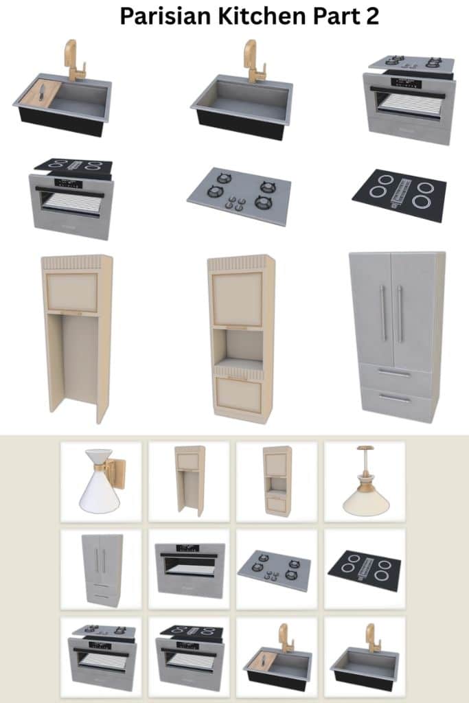 collage of mixed kitchen appliances and lights