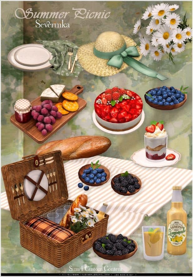 collage of a picnic setup