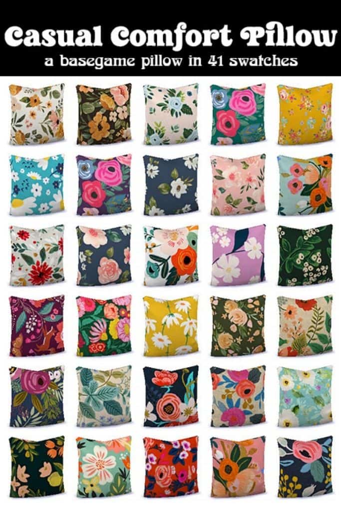 collage of floral pillow swatches