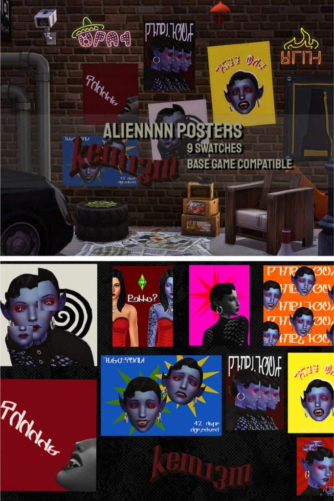 collage of alien-themed posters