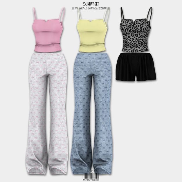 collage of loungewear pieces