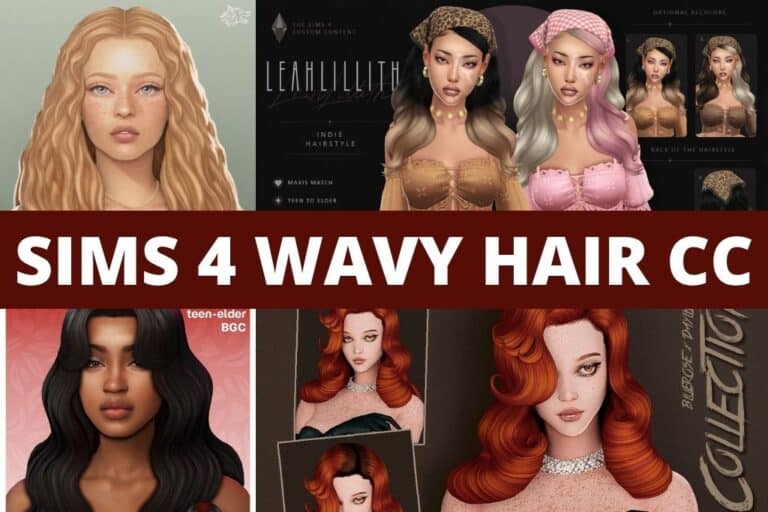 sims 4 wavy hair cc collage
