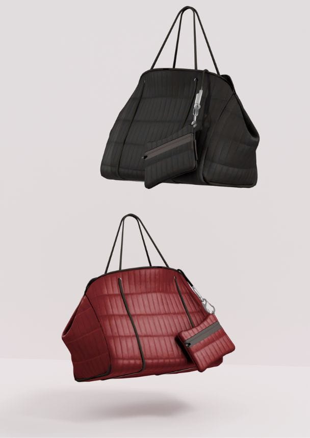 two weekender bas in black and burgundy
