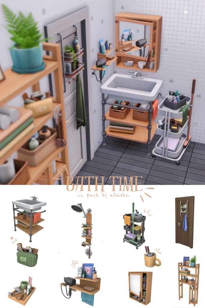 collage of bathroom fixtures and essentials