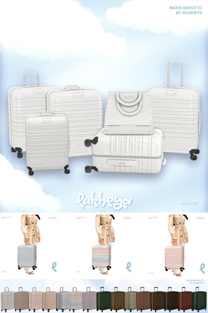 sims 4 suitcases in multiple colors