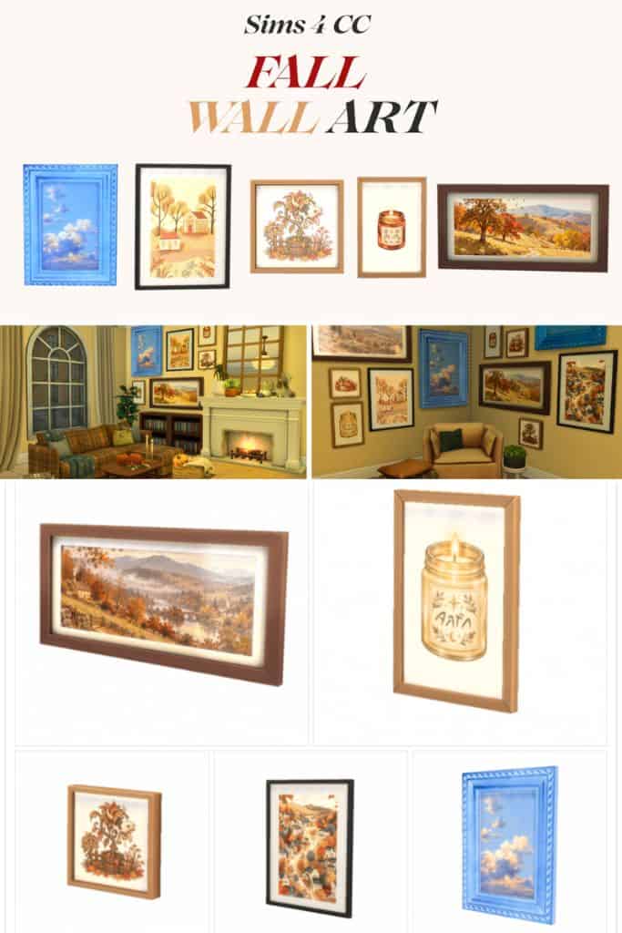 collage of Fall-themed wall art