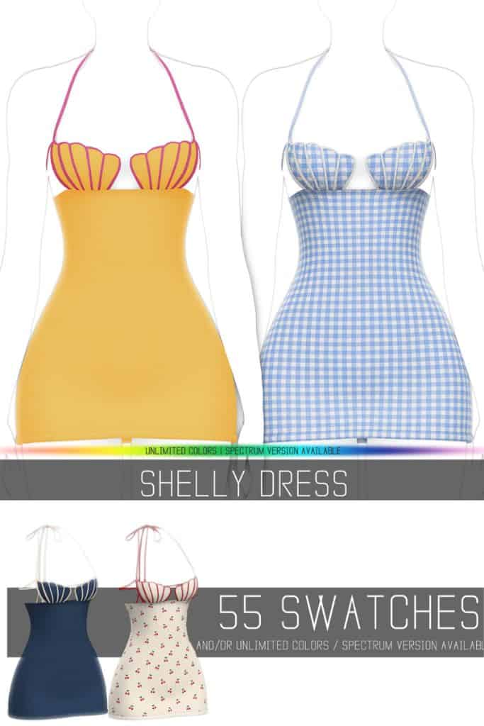 halter lace mini dress with seashell-shaped cups