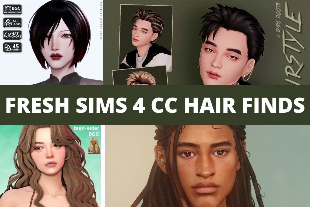fresh sims 4 cc hair finds collage
