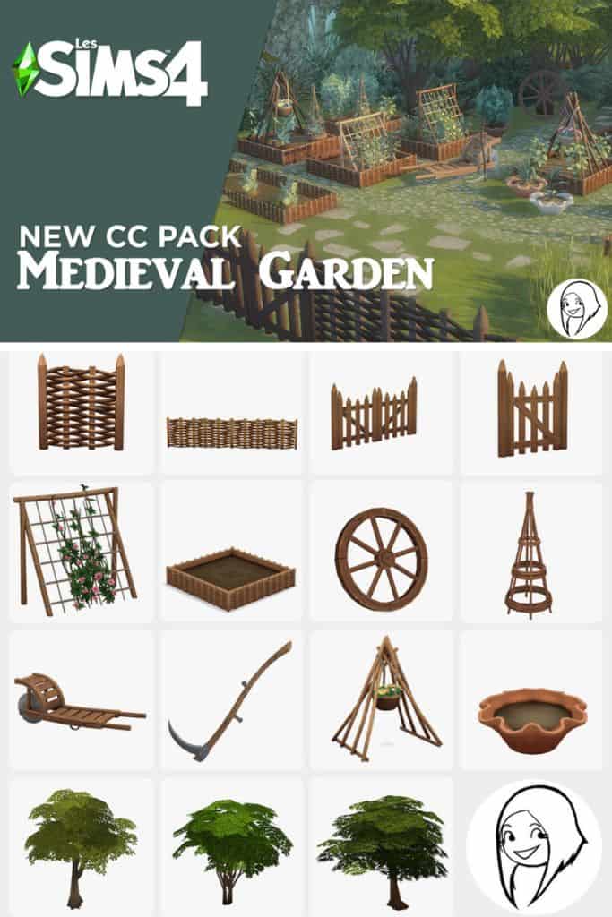 medieval garden items and trees