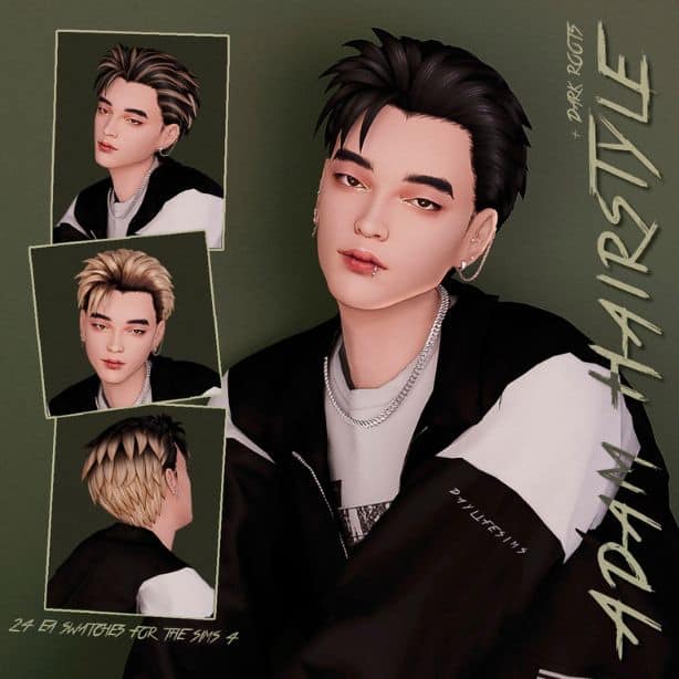 male Sim with a short, layered hairstyle